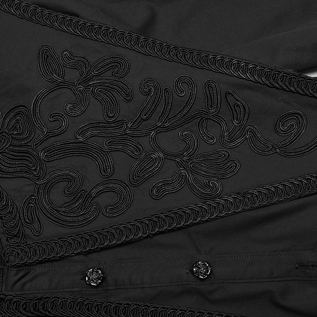 Embroidered Gothic High Neck Shirt Blouse