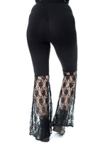 Crucifix Lace Mesh Flared Pants