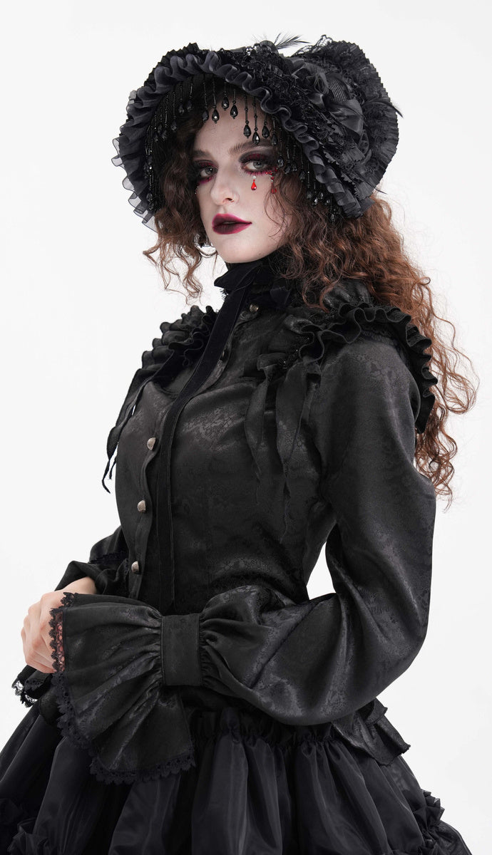 Frilly High Neck Doll Blouse