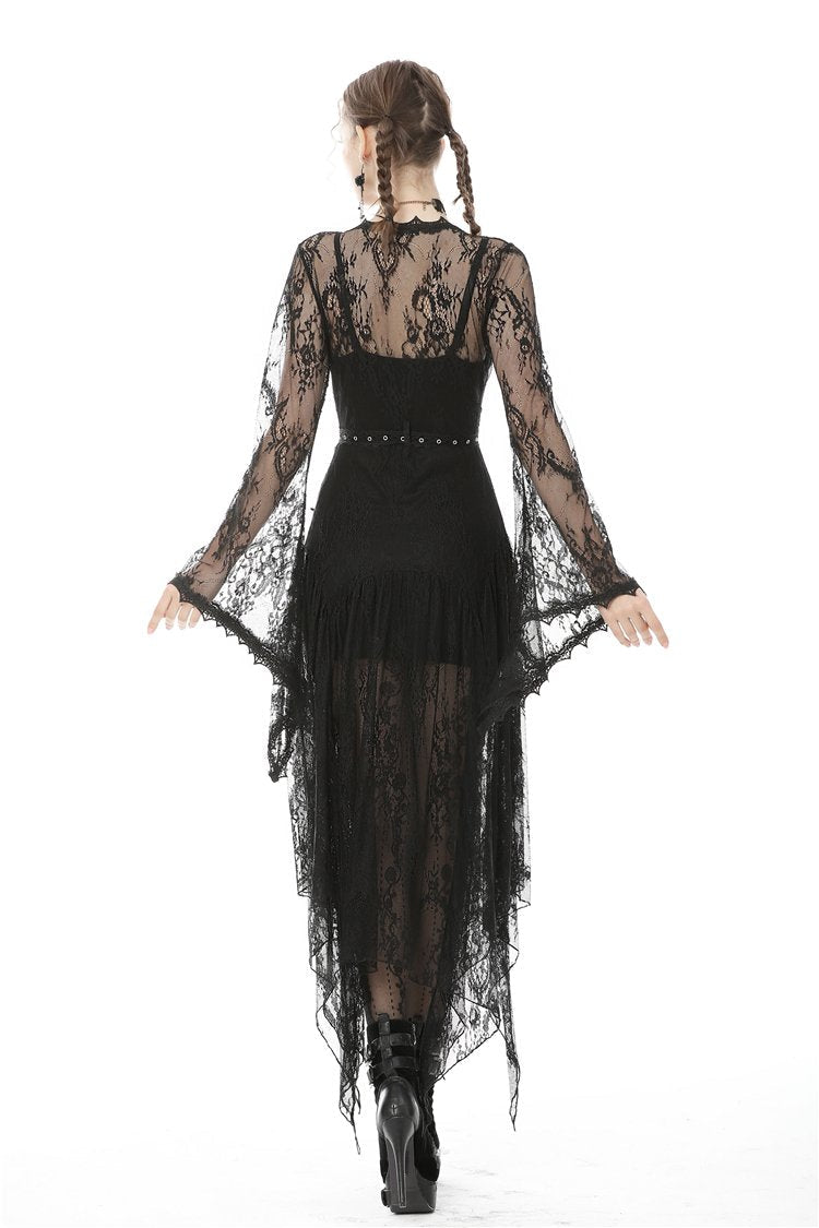 Delicate Laced Maxi Jacket With Belt