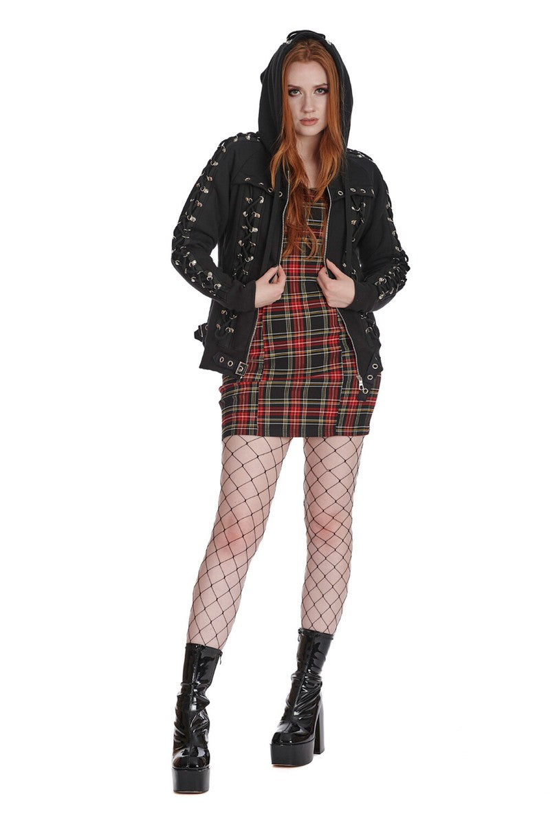 Punk Laced Hooded Zip Jacket