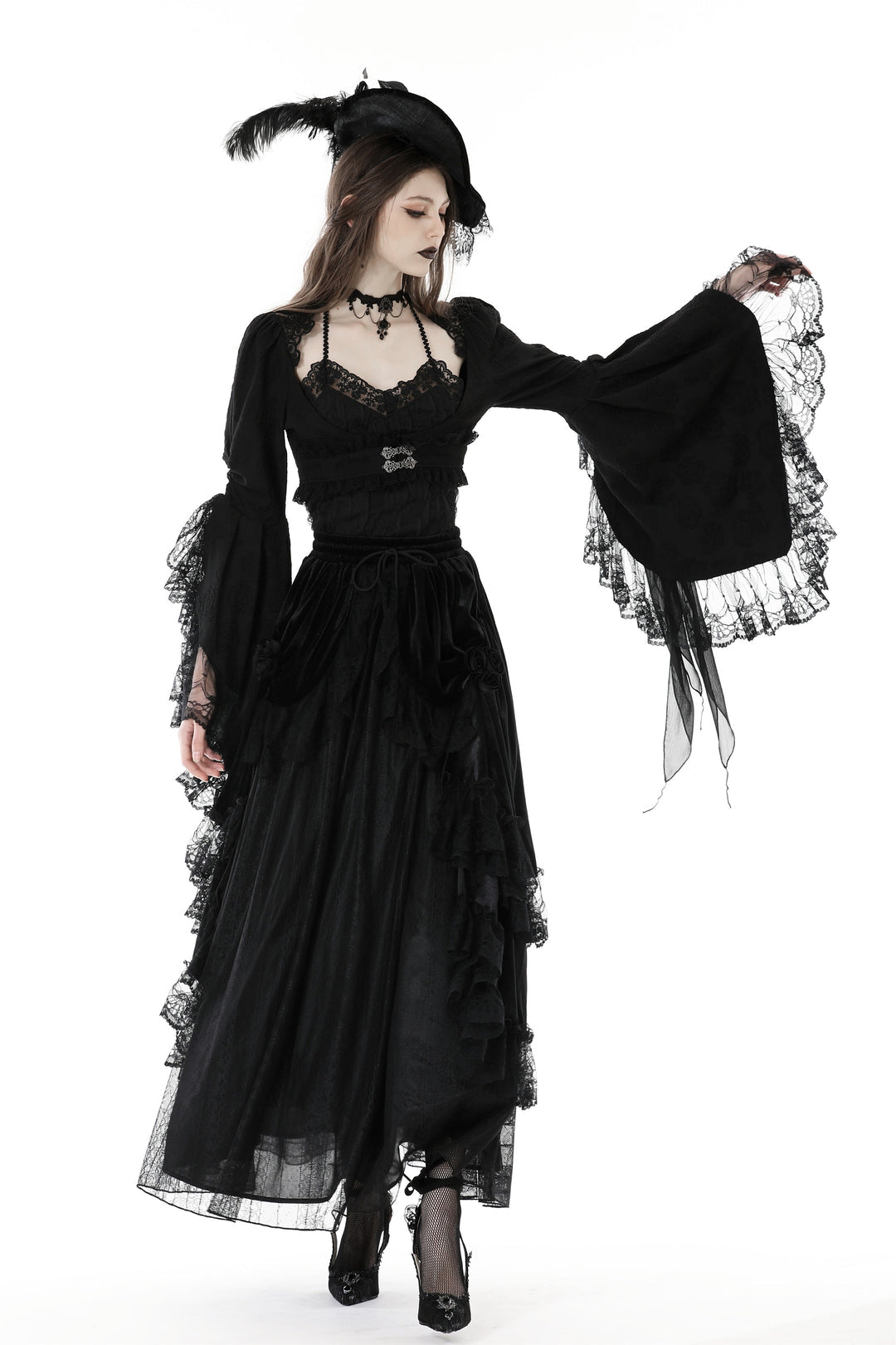 Retro Waist Bell Sleeve Bolero
