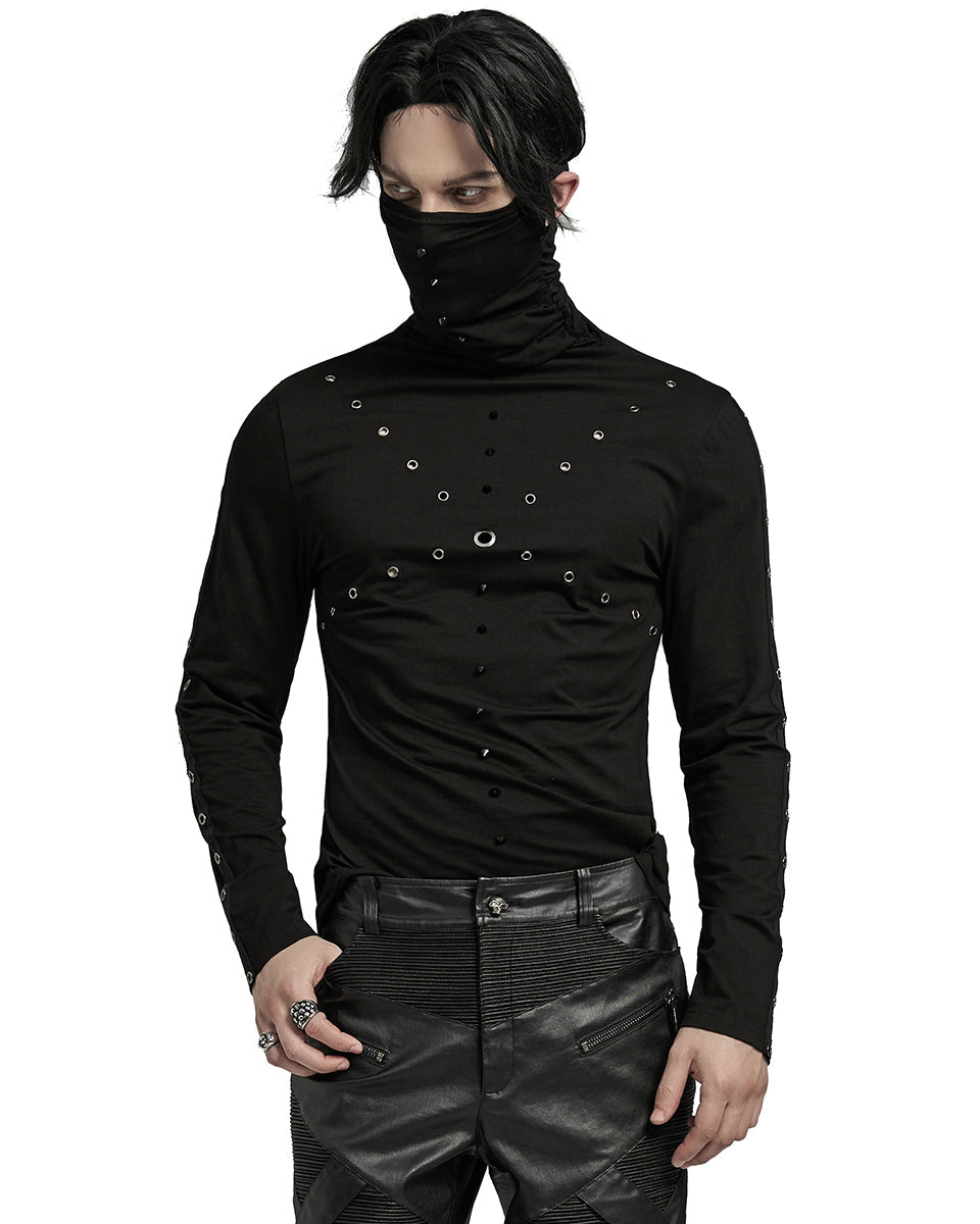 Cyberpunk Stud High Neck Muffler Top