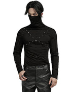 Cyberpunk Stud High Neck Muffler Top