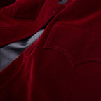 Mid Length Elegant Red Velvet Gothic Coat