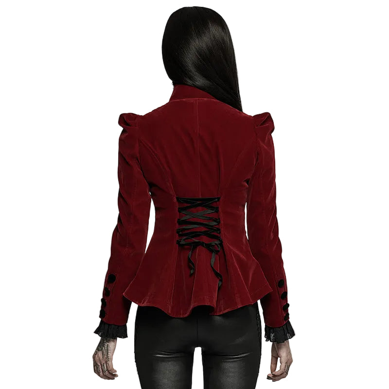 Red Dark Doll Velvet Jacket