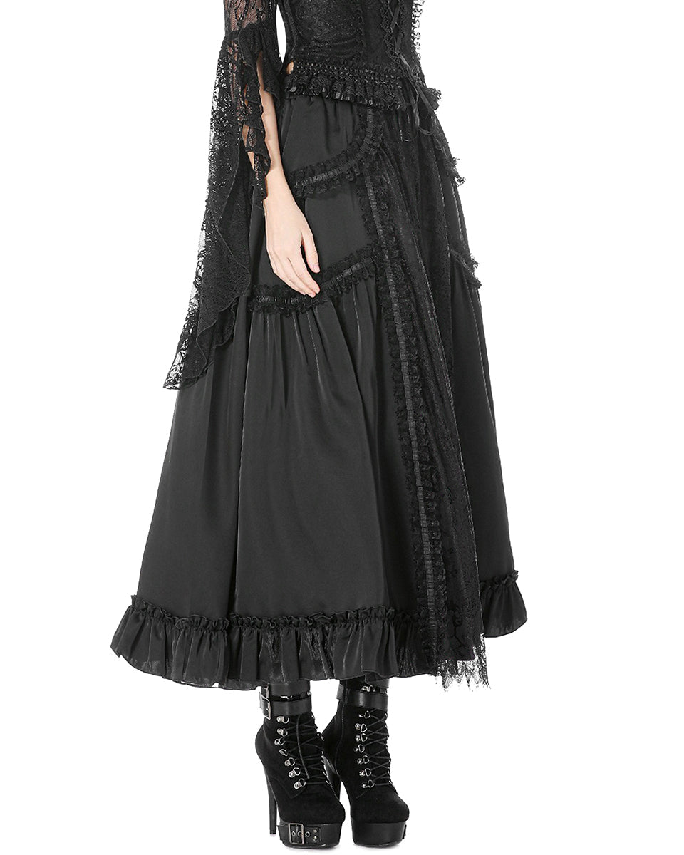 Classic Gothic Black Net Skirt