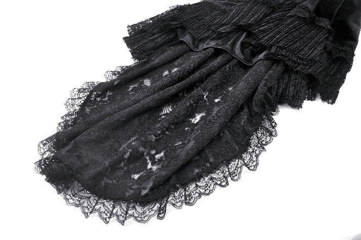 Velvet Lace Train Party Dress