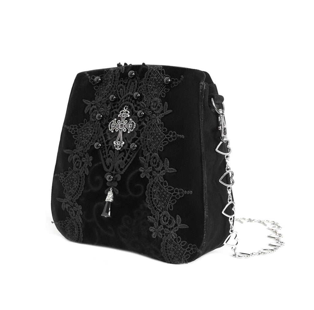 Crucifix Heart Chain Bag