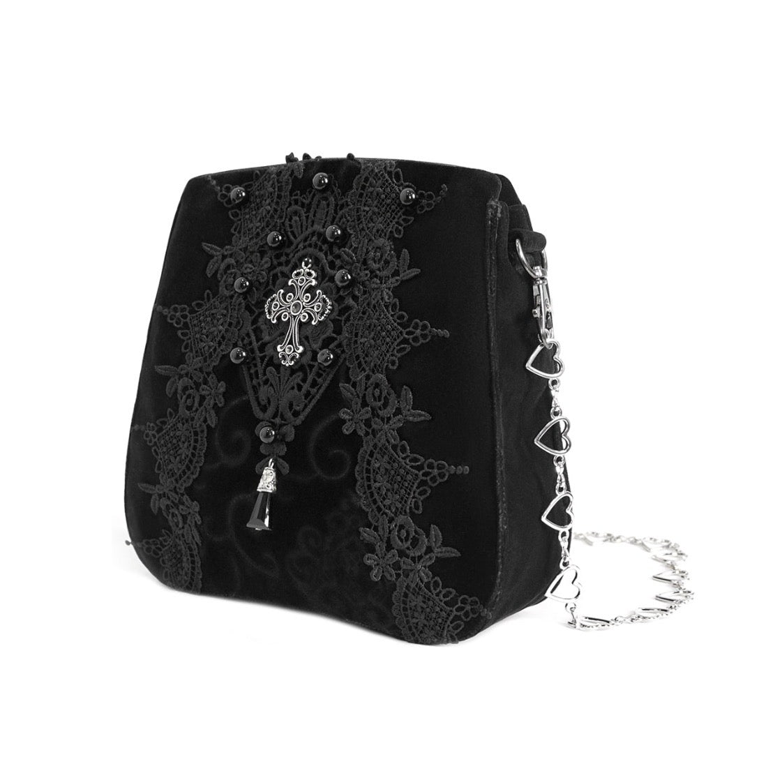 Crucifix Heart Chain Bag