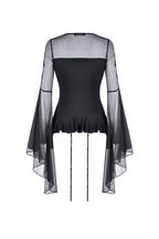 Detailed Whimsical Lace Up Blouse
