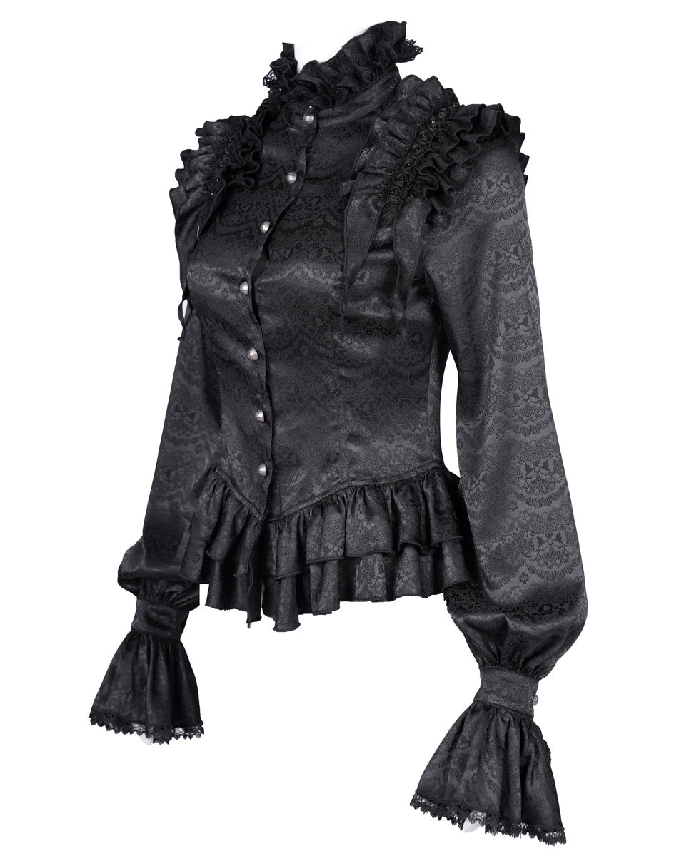 Frilly High Neck Doll Blouse