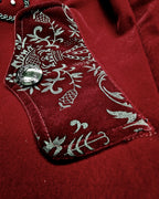 Cape Collar Crucifix Gothic Long Burgundy Coat
