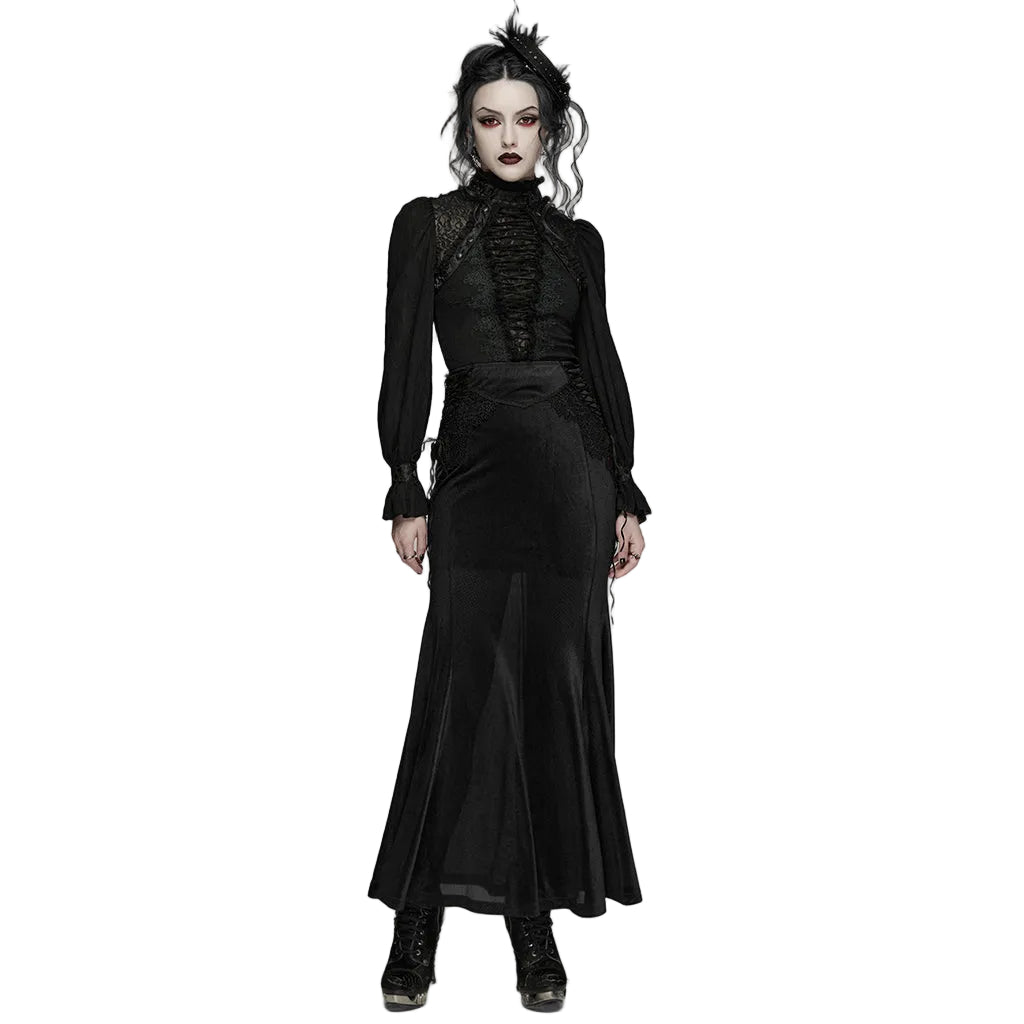 High Neck Laced Blouse