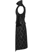 Long Flocked Velvet Waistcoat Jacket