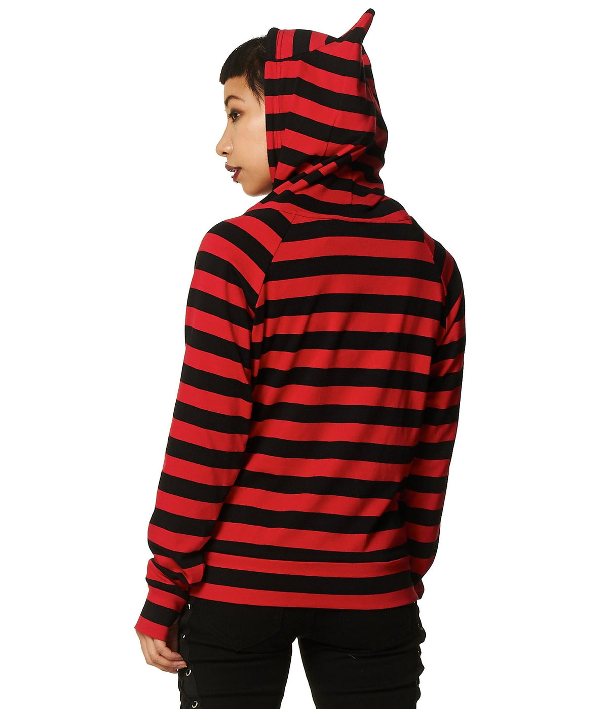 Red Stripe Cat Ear Jacket