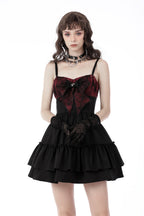 Lace Bow Cobweb Mini Dress