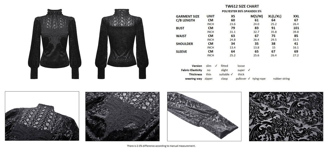 High Neck Jacquard Velvet Blouse