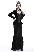 Mermaid Tail Velvet Lace Maxi Skirt