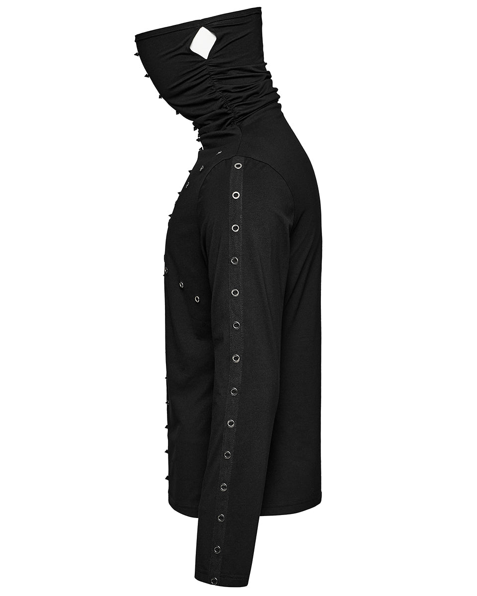 Cyberpunk Stud High Neck Muffler Top