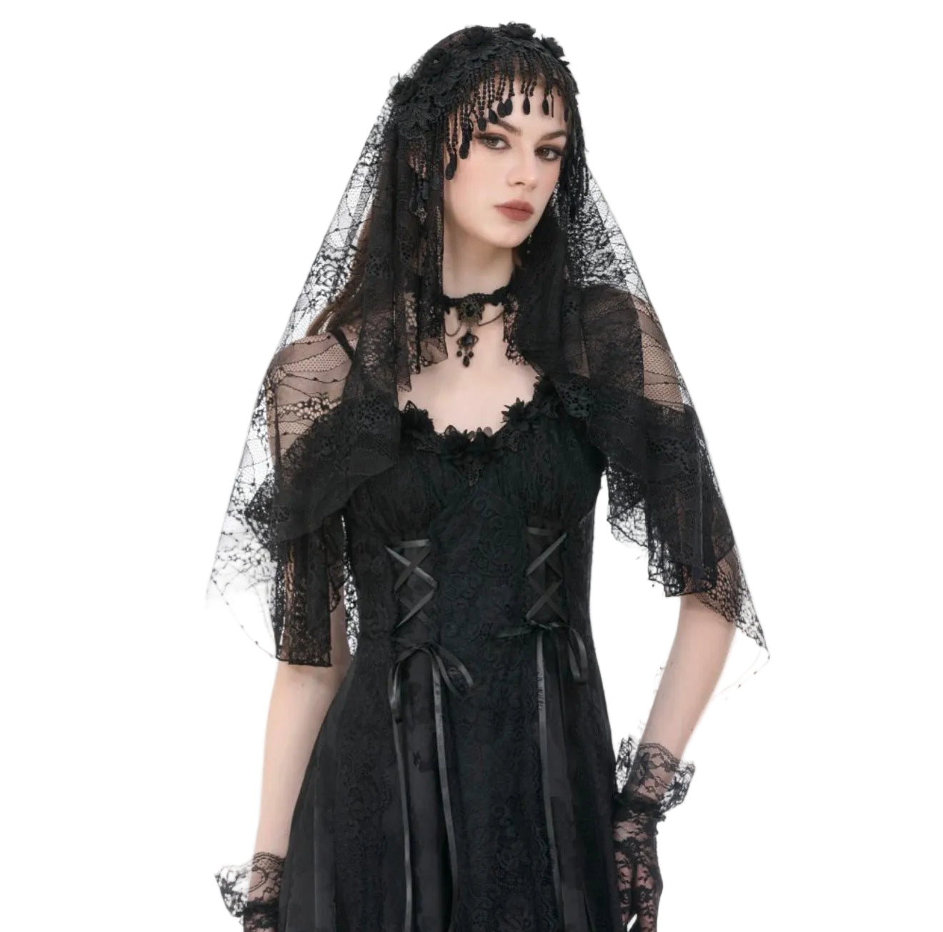 Fringe Patterned Net Veil