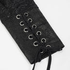 Lace Up Collar Patterned Shirt