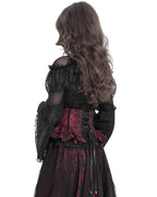 Red Crucifix Rose Frill Corset Belt