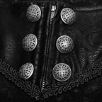 Victorian Button Leather Design Trousers