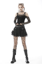 Studded Flap Mini Skirt
