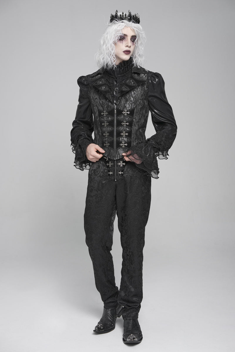 Men’s Jacquard Velvet Tailed Gothic Waistcoat