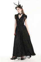 Heart Embroidered Red Jewel Maxi Skirt