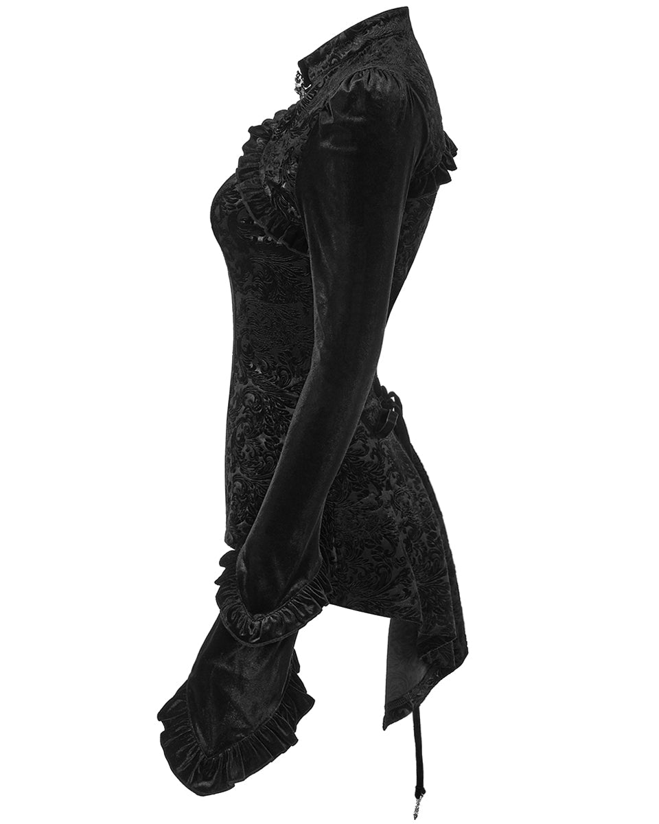 Velvet Cutout Jewel Blouse