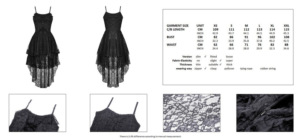Lace Frilly Hi-Lo Strap Dress