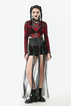 Light Mesh Eyelet Maxi Skirt