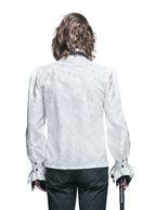 White Paisley Jacquard Shirt With Cravat