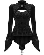 Velvet Cutout Jewel Blouse