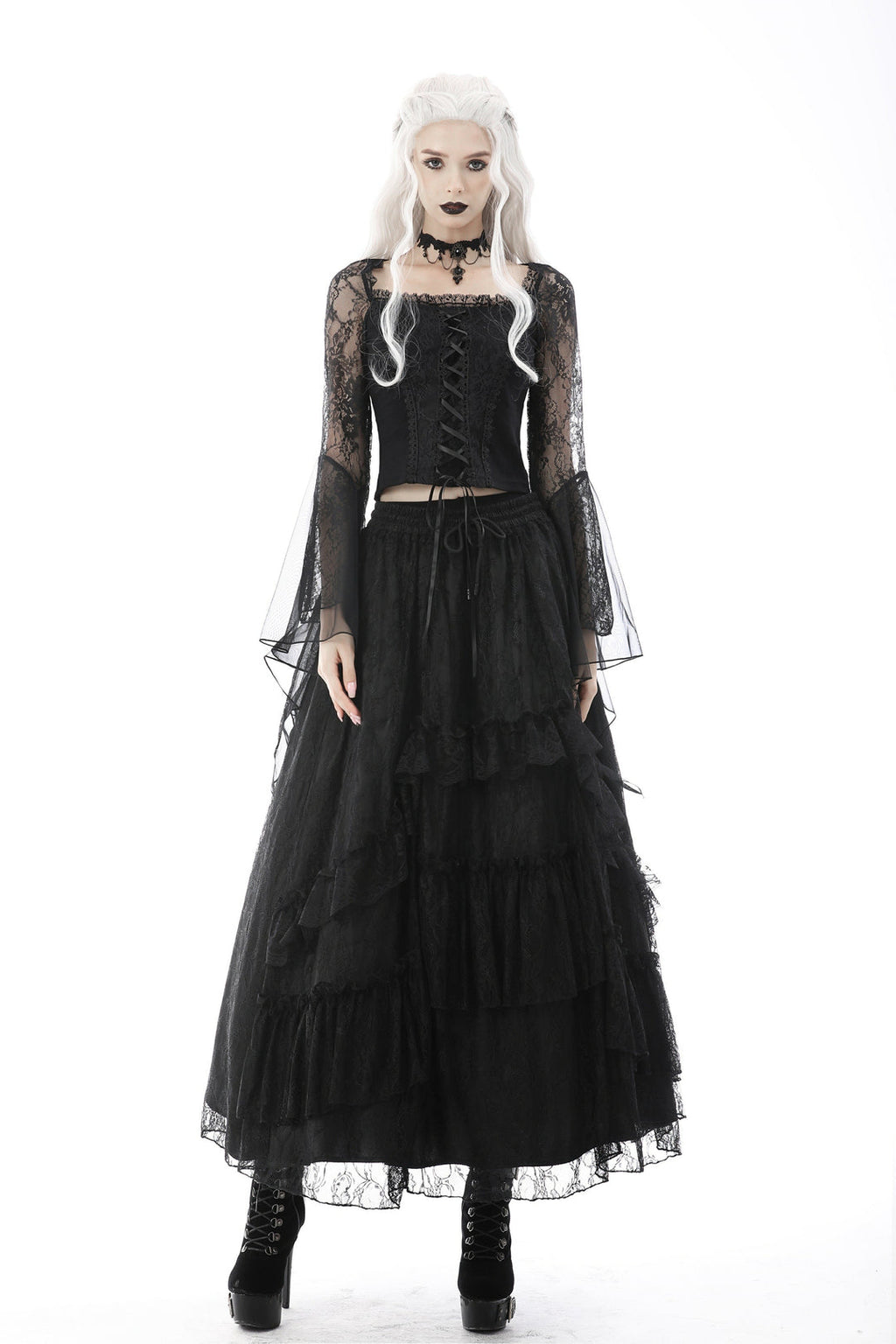 Frill Lace Long Skirt