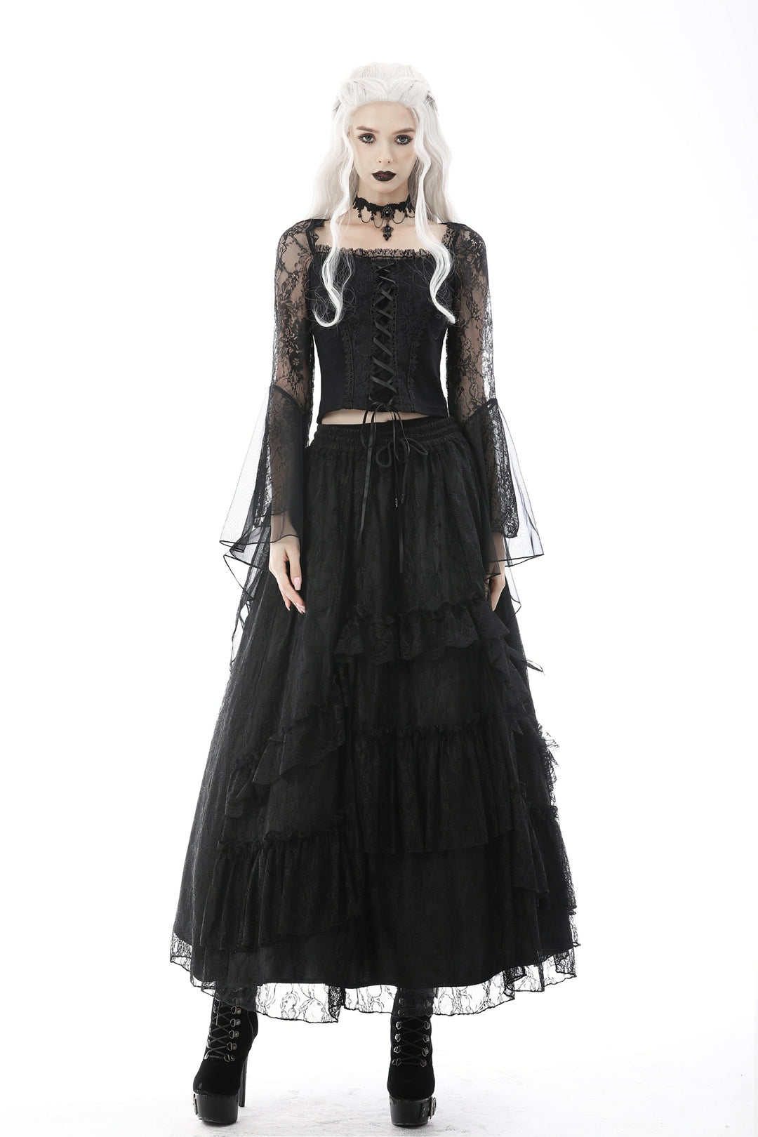 Frill Lace Long Skirt