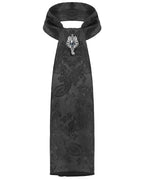 Black Scarf Tie With Jewel Buckle
