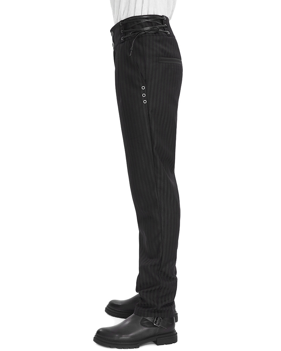 Pinstripe Button Trousers