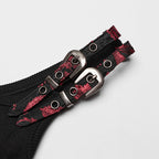 Red Poison Ivy Corset Buckle Top