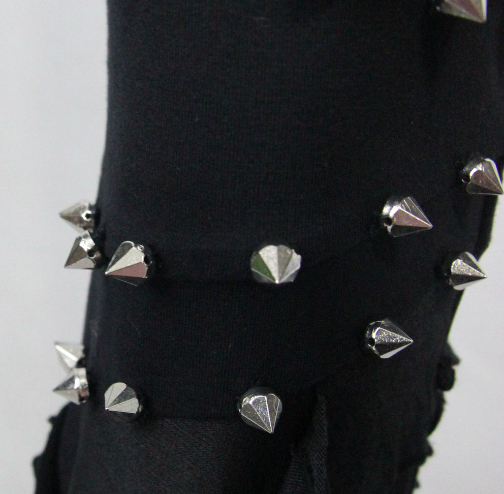 Thigh Net Cutout Flare Trousers