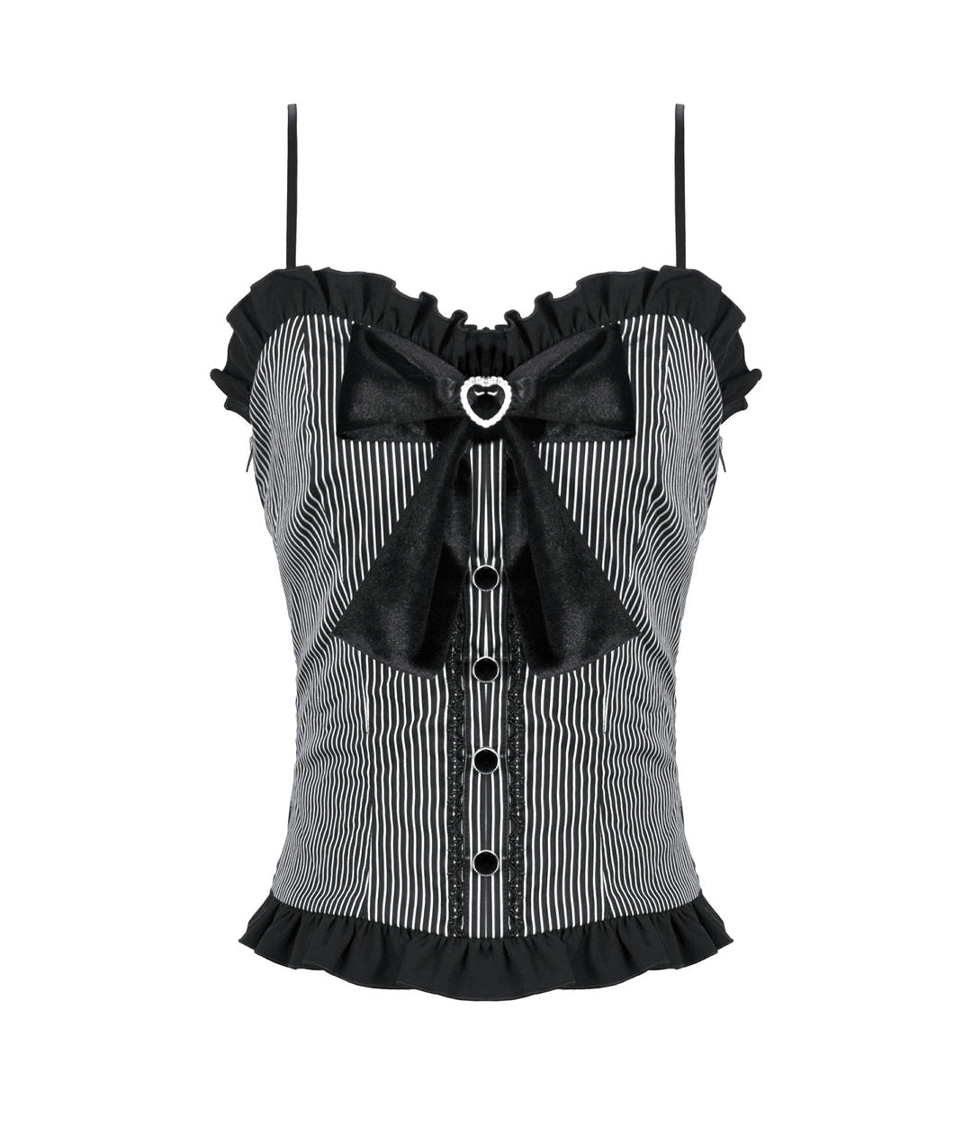 Pinstripe Satin Bow Doll Top