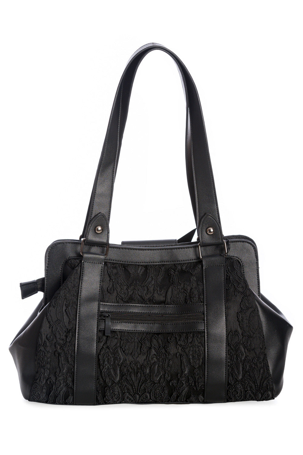 Gothic Bow Black Handbag