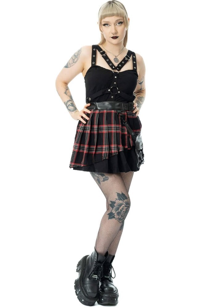 Tartan Belt Bag Mini Skirt