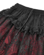 Elegant Red Ruffle Strip Skirt