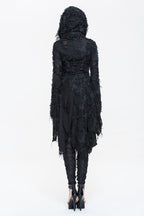 Shredded Long Hooded Cardigan