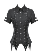 Ruptured Punk Eyelet Lace Up Shirt