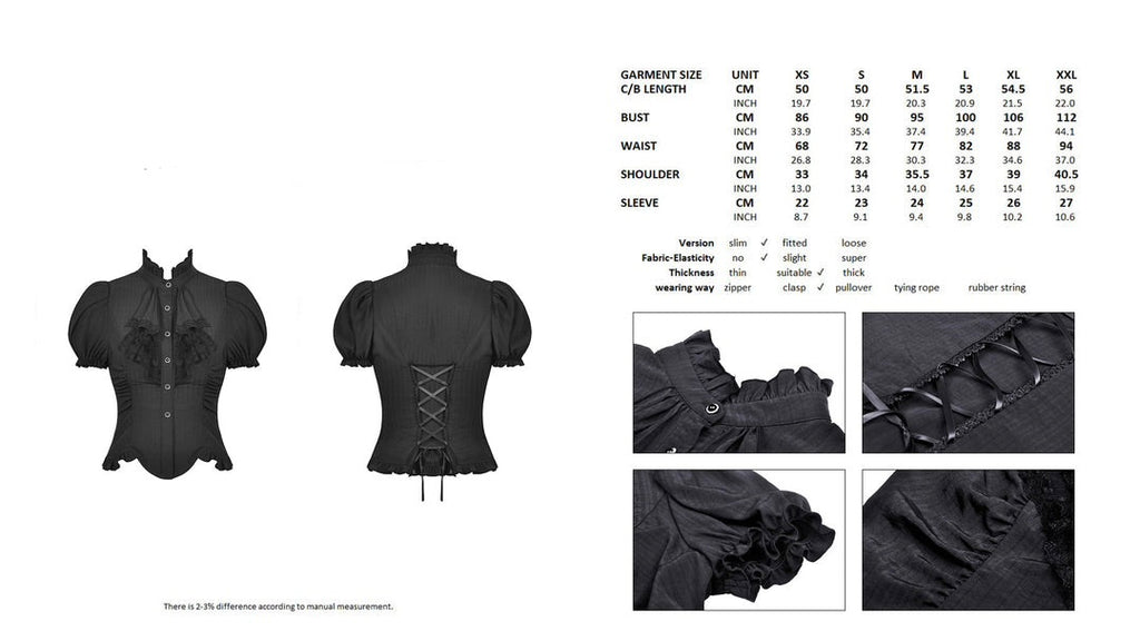 Ruffle Neckline Short Blouse