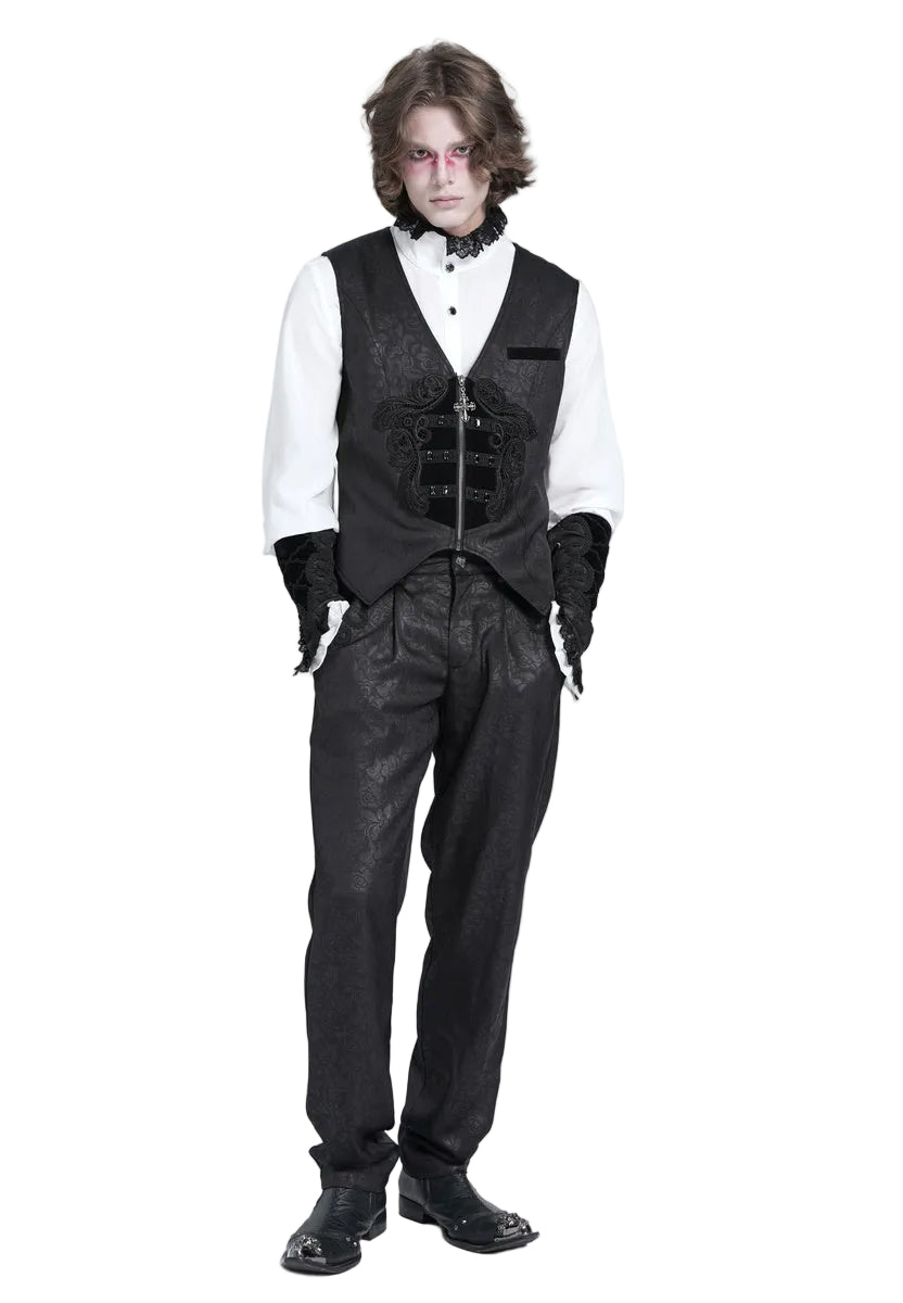 Rose Print Crucifix Waistcoat